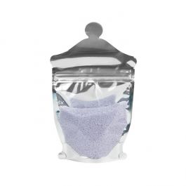 Plastikbeutel - Apothekenglasform Silber/Transparent 14x6x22.9cm (100 Stück) [SP3J]