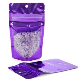 Standbodenbeutel Transparent/Lila 7.9x5.1x13cm | 28 Gramm (100 Stück) [ZBGB1VL]