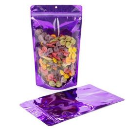 Standbodenbeutel Transparent/Lila 17.1x8.9x28.6cm | 340 Gramm (100 Stück) [ZBGB4VL]