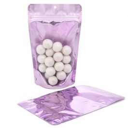 Standbodenbeutel Transparent/Lavendel 13x7.9x20.6cm | 113 Gramm (100 Stück) [ZBGB3LV]