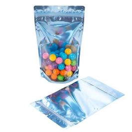 Standbodenbeutel Transparent/Blau 17.1x8.9x28.6cm | 340 Gramm (100 Stück) [ZBGB4BL]
