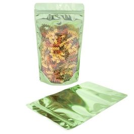 Standbodenbeutel Transparent/Grün 17.1x8.9x28.6cm | 340 Gramm (100 Stück) [ZBGB4GR]