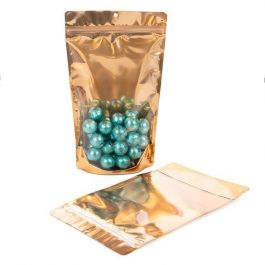 Standbodenbeutel Transparent/Orange 17.1x8.9x28.6cm | 340 Gramm (100 Stück) [ZBGB4PC]