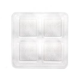 Klarsichtschachteln 4 Fächer 10.3x2.5x10.3cm Transparent (25 Stück) [CTBS22]