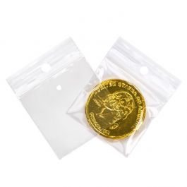 Druckverschlussbeutel mit Euroloch 5x5cm Transparent PP 50 Mikron (100 Stück) [ZR22V]