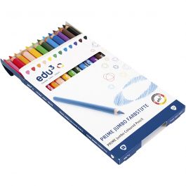 edu3 Jumbo-Buntstifte, Dicke 10 mm, Mine 6,25 mm, Sortierte Farben, 12 Stk/ 1 Pck [HOB-409212]