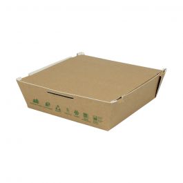 Take-away-Boxen Karton 22x6,6x21 cm 1700 ml Braun bio-beschichtet (300 Stück) [GB-DFC04261]