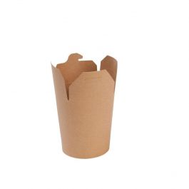 Asia-Papp Box 400 ml, Braun, PLA-coated (500 Stück) [GB-DFC06830]