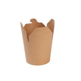 Asia-Papp Box 650 ml, Braun, PLA-coated (500 Stück) [GB-DFC06840]
