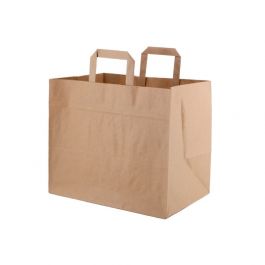 Tragetaschen aus Recyclingpapier 32x21x27 cm braun (250 Stück) [GB-DSE02307]
