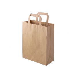 Tragetaschen aus recyceltem Papier 22x10x28 cm braun (250 Stück) [GB-DSE02314]