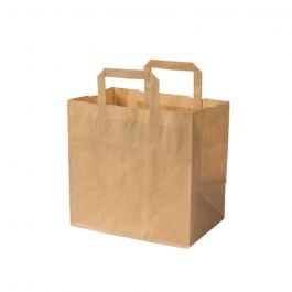 Kraft Papier-Träger Tüte Braun 26x17x25 cm (250 Stück) [GB-DSE02392]