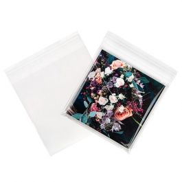 Umweltfreundliche Klappenbeutel Bioplastik 17x16.7cm Transparent (100 Stück) [GC6X6M]