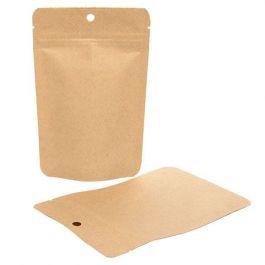 Öko Standbodenbeutel Kraft/Bioplastik 57 Gramm | 10.2x6x15.2cm (100 Stück) [ZBGEK2]