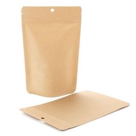 Öko Standbodenbeutel Kraft/Bioplastik 113 Gramm | 13x7.9x20.6cm (100 Stück) [ZBGEK3]
