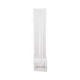 Blockbodenbeutel 4.4x4.4x21.6cm Transparent mit Bodenblatt (100 Stück) [FGPBH10]