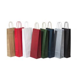 Papiertragetaschen für Flaschen 14x8x39cm Gelb (50 Stück) [PAWF1439Y]