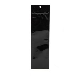 Druckverschlussbeutel Schwarz Metallisiert 6.5x23cm mit Aufhängeloch (100 Stück) [HZBB1MB]