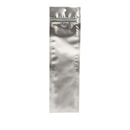 Druckverschlussbeutel Silber Metallisiert 6.5x23cm mit Aufhängeloch (100 Stück) [HZBB1MS]