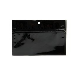 Druckverschlussbeutel Schwarz Metallisiert 15x7cm mit Aufhängeloch (100 Stück) [HZBB2MB]