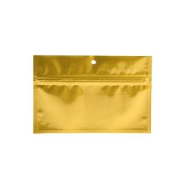 Druckverschlussbeutel Gold Metallisiert 15x7cm mit Aufhängeloch (100 Stück) [HZBB2MG]