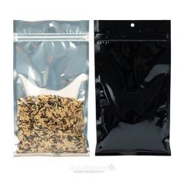 Druckverschlussbeutel Transparent/Schwarz 12.7x20.8cm mit Aufhängeloch (100 Stück) [HZBB6CB]