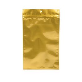 Druckverschlussbeutel Gold Metallisiert 10x16.5cm mit Aufhängeloch (100 Stück) [HZBB5MG]