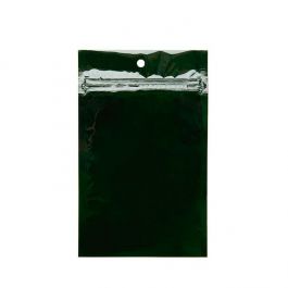 Druckverschlussbeutel Grün Metallisiert 9.2x12.7cm mit Aufhängeloch (100 Stück) [HZBB4HG]