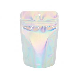 Standbodenbeutel Irisierend/Holographisch 10.2x6x15.2cm mit Aufhängeloch 57 Gramm (25 Stück) [ZBGH2]