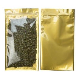 Druckverschlussbeutel Transparent/Gold 17.8x30.5cm mit Aufhängeloch (100 Stück) [HZB8CG]