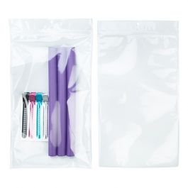 Druckverschlussbeutel Transparent/Weiß 17.8x30.5cm mit Aufhängeloch (100 Stück) [HZB8CW]