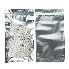 Druckverschlussbeutel Transparent/Silber 17.8x30.5cm mit Aufhängeloch (100 Stück) [HZB8S]