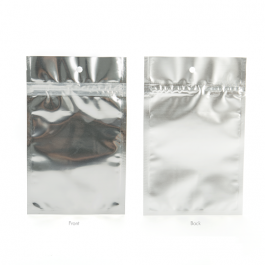 Druckverschlussbeutel Transparent/Silber 9.2x12.7cm mit Aufhängeloch (100 Stück) [HZBB4S]