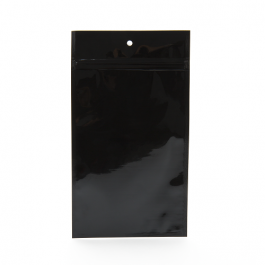 Druckverschlussbeutel Schwarz Metallisiert 10x16.5cm mit Aufhängeloch (100 Stück) [HZBB5MB]