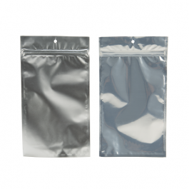 Druckverschlussbeutel Transparent/Silber 10x16.5cm mit Aufhängeloch (100 Stück) [HZBB5S]