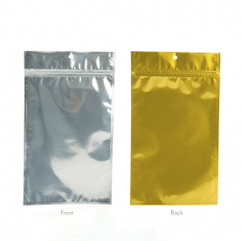 Druckverschlussbeutel Transparent/Gold 9.2x12.7cm mit Aufhängeloch (100 Stück) [HZBB4CG]