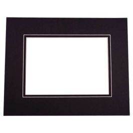 Fertig-Passepartouts 19.4x29.5cm Fenster - Schwarz/Schwarz doppelte Dicke - 30.5x40.6cm Außenrahmen (10 Stück) [MD20139]