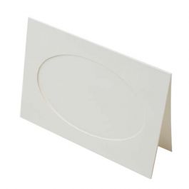 Glückwunschkarten Natur mit 10.5x16.3cm ovalem Fenster - Außengröße für 12.5x17.5 Druck (25 Stück) [PJ41121]