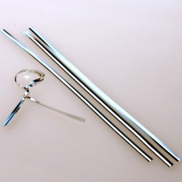 Verschluss-Streifen 15,2x0,4cm Silber metallisch Kunststoff (1.000 Stück) [TT6MS]