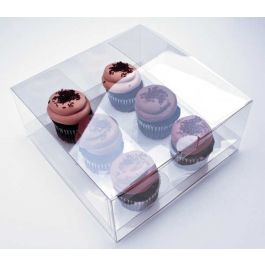 Cupcake-Boxen für 6 Cupcakes 22.9x22.9x10.2cm Transparent (100 Stück) [CBS175O]