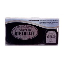 Stempelkissen StazOn + Nachfüllung metallisch Silber (1 St.) [SZ-000-192]