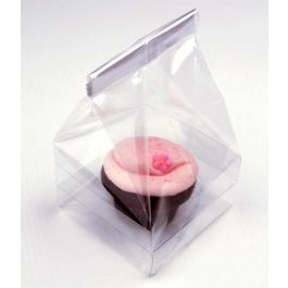 Cupcake-Beutel für 1 Cupcake 10.2x10.2x18cm Transparent (100 Stück) [CBG1O]
