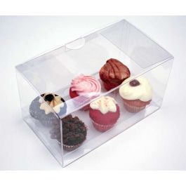 Cupcake-Boxen für 6 Mini-Cupcakes 17.8x10.2x7.6cm Transparent (100 Stück) [CBS179O]