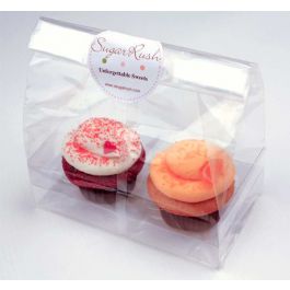 Cupcake-Beutel für 2 Cupcakes 17.5x10x22.5cm Transparent (100 Stück) [CBG2O]