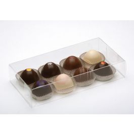 Klarsichtschachteln für 8 Schokoladentrüffel 10.8x4.1x21.6cm (25 Stück) [FB193]