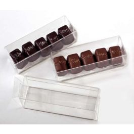 Klarsichtschachteln für 5 Schokoladentrüffel 3.5x3.5x10.8cm (25 Stück) [FB196]