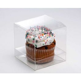 Cupcake-Boxen für 1 Jumbo-Cupcake 10.2x10.2x10.2cm Transparent (100 Stück) [CBS208O]