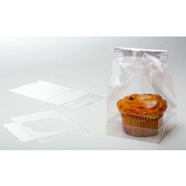 Cupcake-Beutel für 1 Jumbo-Cupcake 10.2x10.2x22.8cm Transparent (100 Stück) [CBG3O]