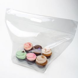 Cupcake Tragetaschen mit Verschluss für 6 Stück (+ Einsatz) (100 Stück) [CZHB1]