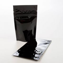 Standbodenbeutel Schwarz 8x5x13cm | 28 Gramm (100 Stück) [ZBGM1B]